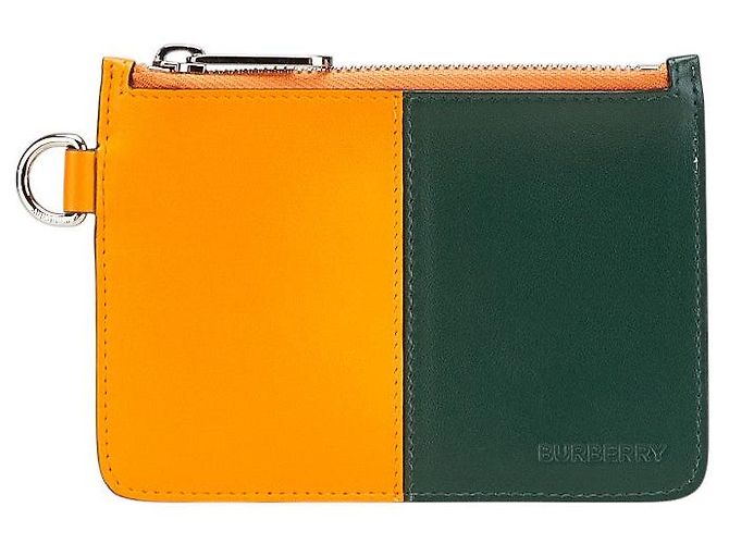 Monedero de cuero con logo de Burberry Naranja