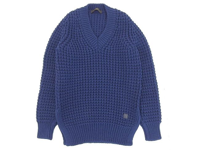 Louis Vuitton Wollpullover mit V-Ausschnitt marineblau S