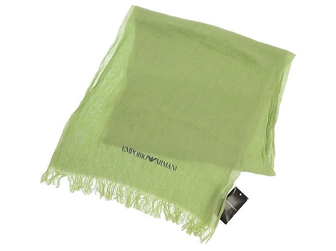 Emporio Armani Rayon-Leinen-Schal hellgrün