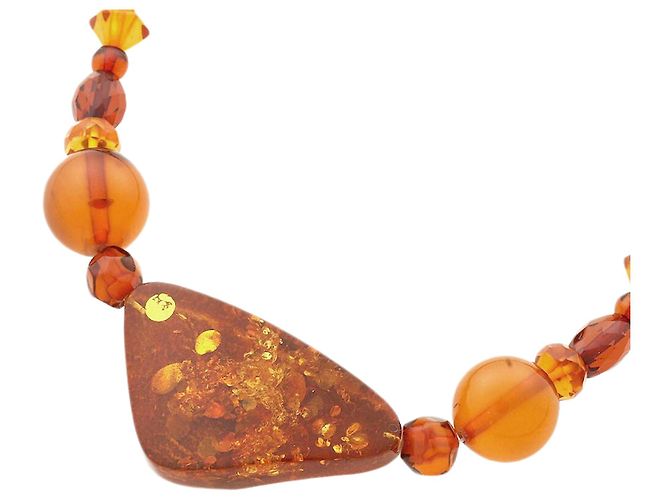 Autre Marque Collar de ámbar genuino sin marca Naranja