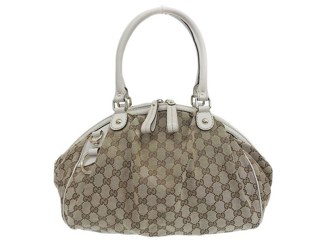 Gucci GG Canvas Lederhandtasche Beige