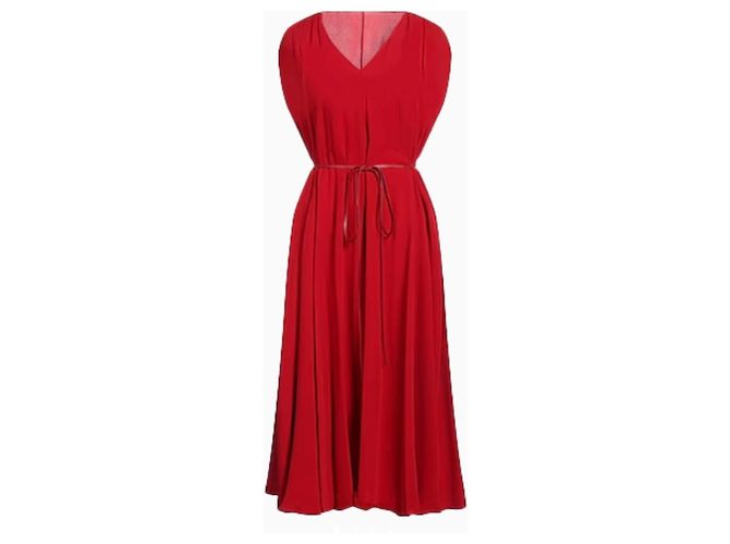 Valentino Kleid Drapé Red Rot