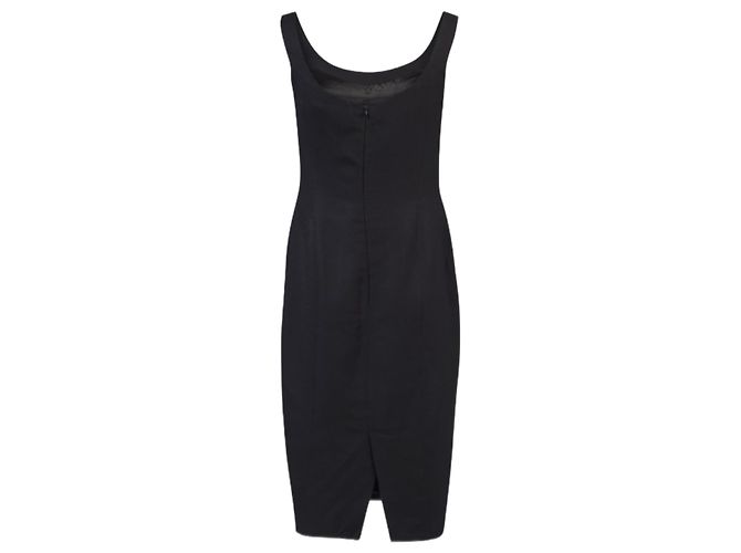 John Galliano Schwarzes Silhouette Kleid