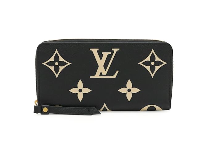 Louis Vuitton Monogram Empreinte Zippy Wallet Black Multiple colors Beige Cloth  ref.2345506
