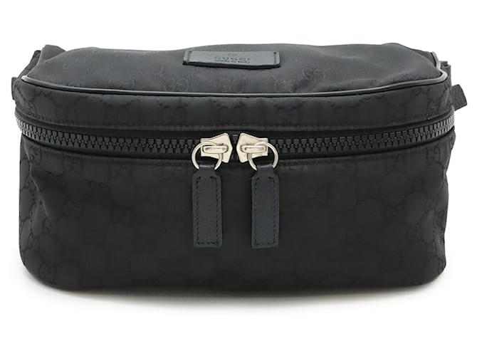 Gucci GG Nylon Body Bag Brown Black Leather  ref.2345673