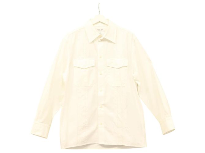 MARINE SERRE Camicia a maniche lunghe in cotone bianca Auth ym055M Bianco