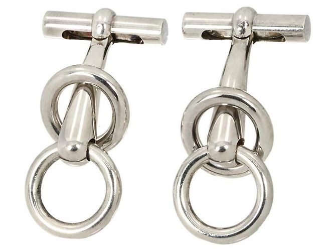 Hermès Hermes Chaine d'Ancre Silver Cufflinks
