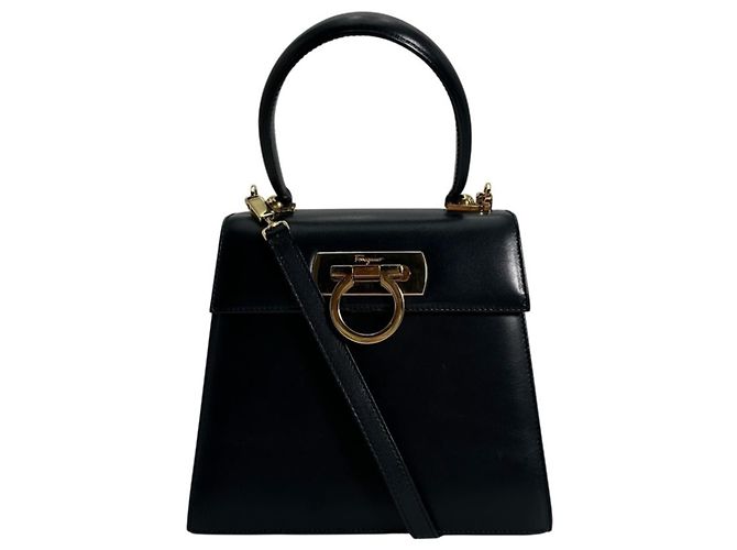 Borsa in pelle nera Salvatore Ferragamo Nero