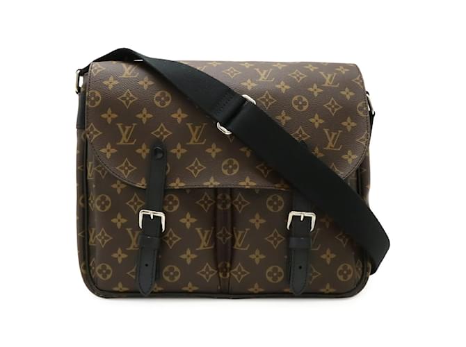 Louis Vuitton Monogram Macassar Christopher Shoulder Bag Brown Black Patent leather  ref.2346476