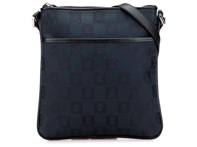 LOEWE Borsa a tracolla in tela Anagram blu Blu navy