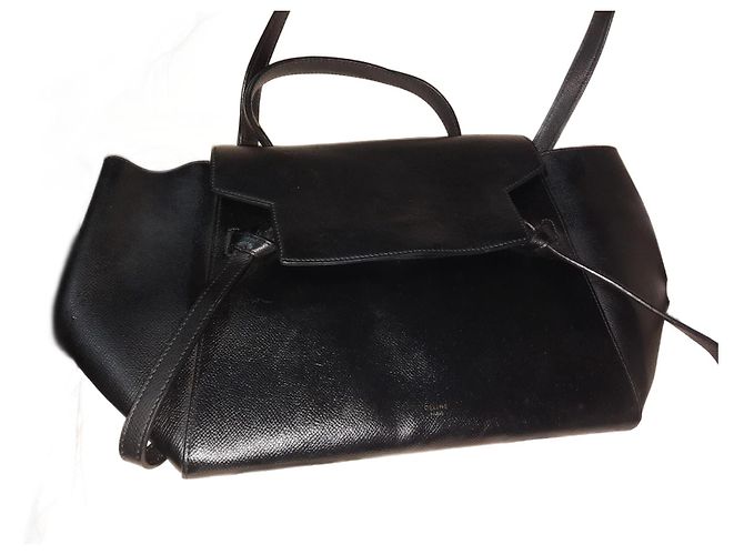 Bolsa de mão Céline em couro preto