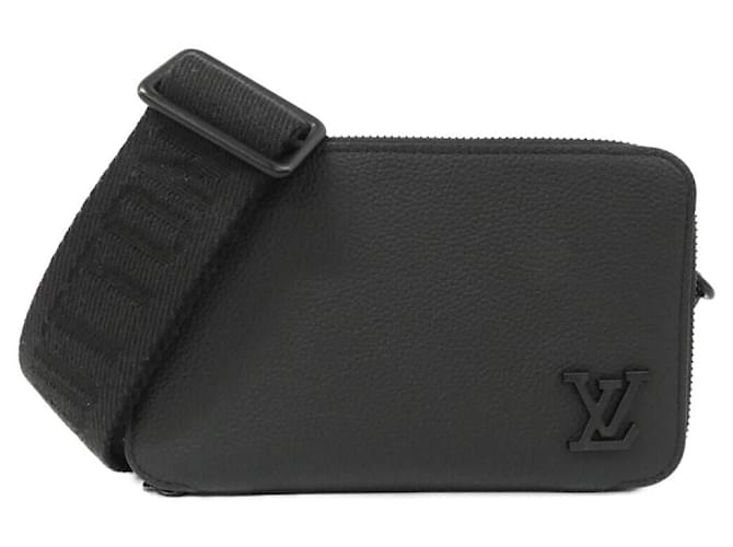 Louis Vuitton LV Aerogram Alpha Wearable Wallet Calf Shoulder Bag Black Leather  ref.2348129