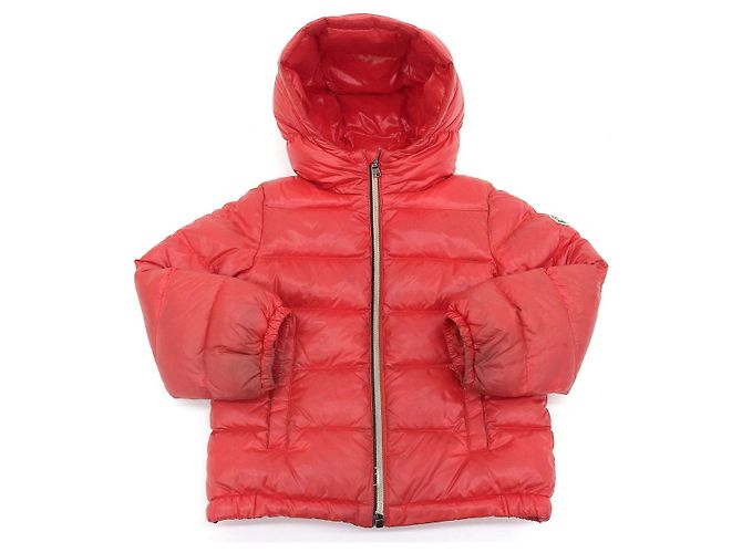 Moncler Kids Down Jacket Red Size 3 Green