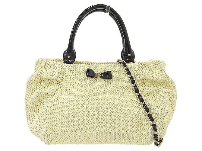 Autre Marque ANTEPRIMA Drahttasche 2WAY Handtasche Beige Schwarz