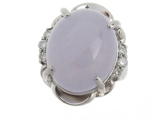 Autre Marque Platinring mit lavendel Jade Pt900 Silber
