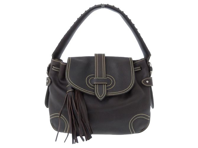 Borsa a spalla in pelle Bally marrone