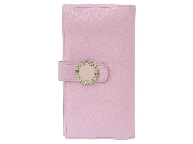 Bulgari Bvlgari Leather Long Wallet Pink