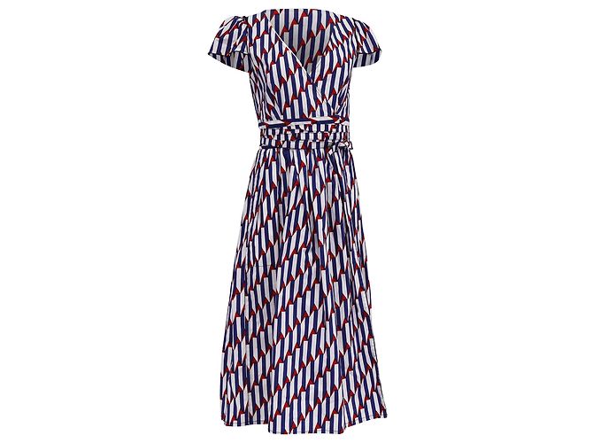 Abito midi avvolgente con stampa a freccia di Marc Jacobs in cotone multicolore