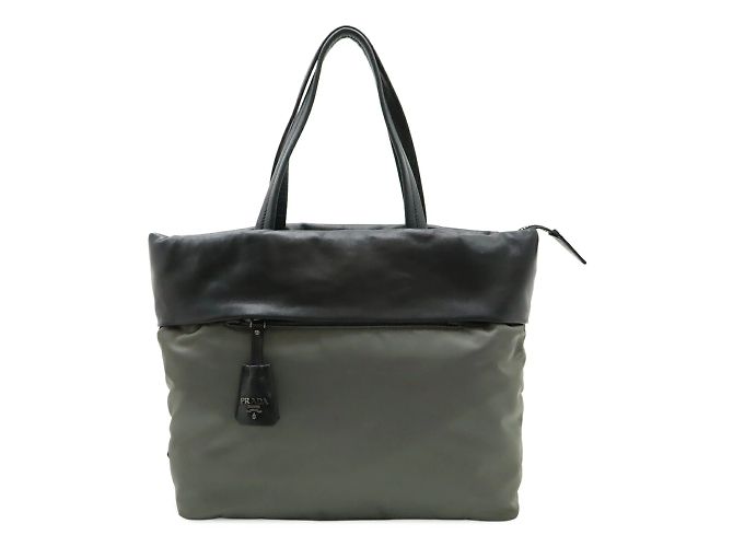 Prada Bicolor Tote Bag Braun Schwarz 