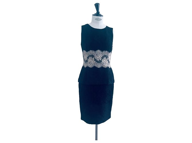 Vestido de encaje Dolce & Gabbana negro de algodón