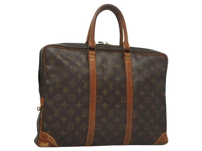 LOUIS VUITTON Monogram Porta Documentos Viagem Bolsa de Negócios M52005 LV Auth ti3285