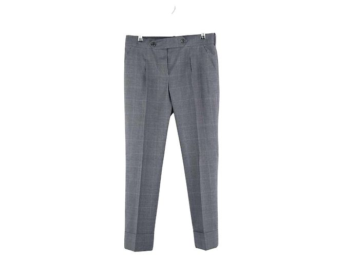 Louis Vuitton Gerade geschnittene Wollhose Grau