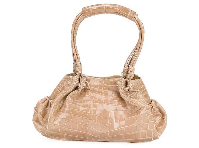 Borsa in coccodrillo rosa nudo Giorgio Armani - anni 2000 Carne