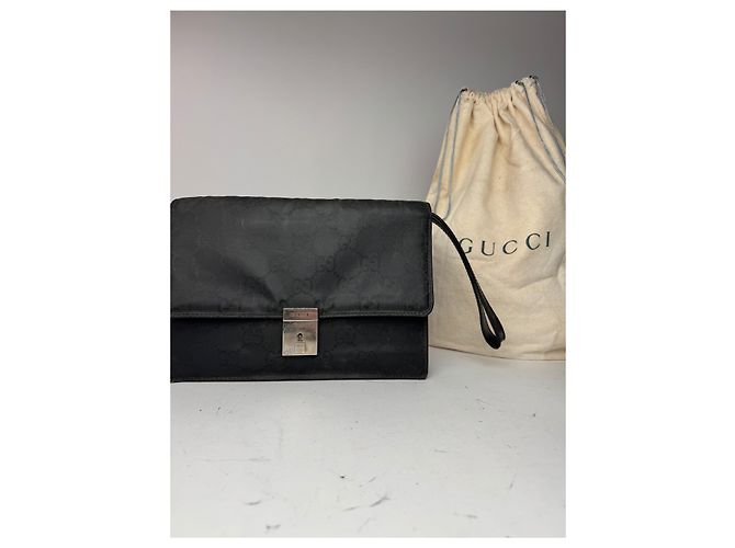 Vintage Gucci Monogramm Clutch Schwarz