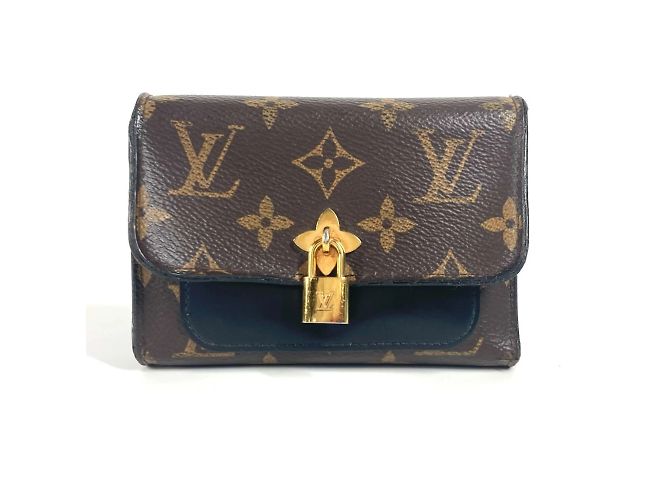 Portefeuille Compact Fleur Monogram Louis Vuitton Marron Noir