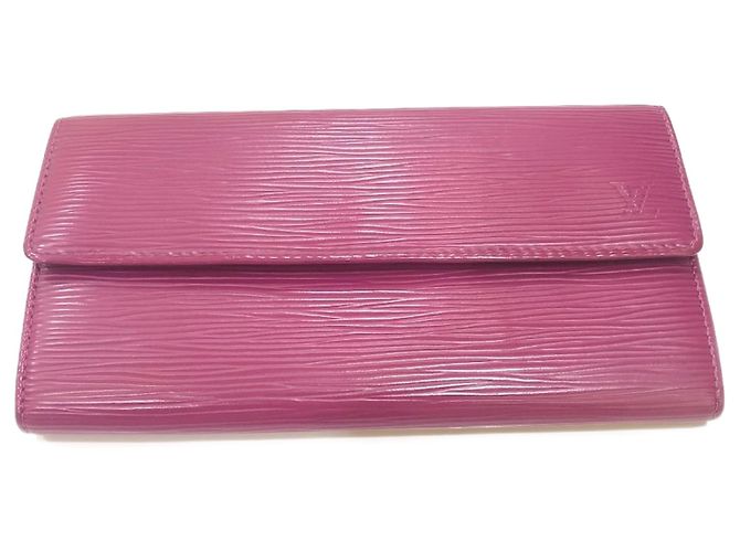 Louis Vuitton Epi Leather Long Wallet Purple Fuschia