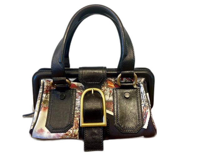 Borsa Céline in lino nero