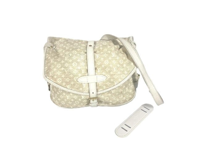 Bolsa de Ombro Mini Lin Monograma Louis Vuitton Bege