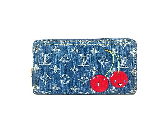 Louis Vuitton Monogram Denim Long Wallet Blue
