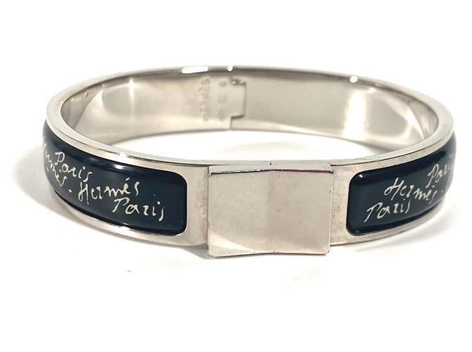 Bracciale in metallo nero e argento di Hermès
