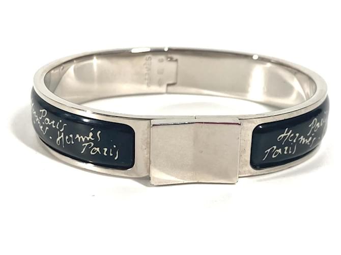 Pulseira de metal preto e prata da Hermès 
