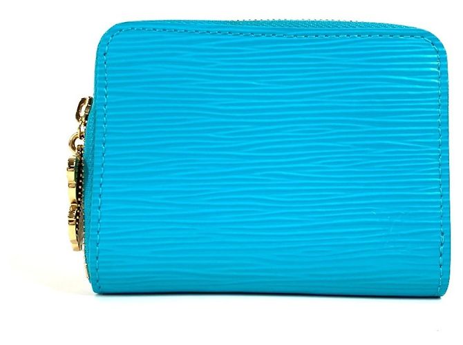 Portafoglio con zip Epi Louis Vuitton Blu