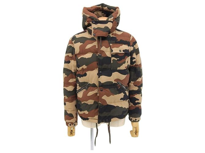 Moncler Camouflage Down Jacket Brown Green L Beige