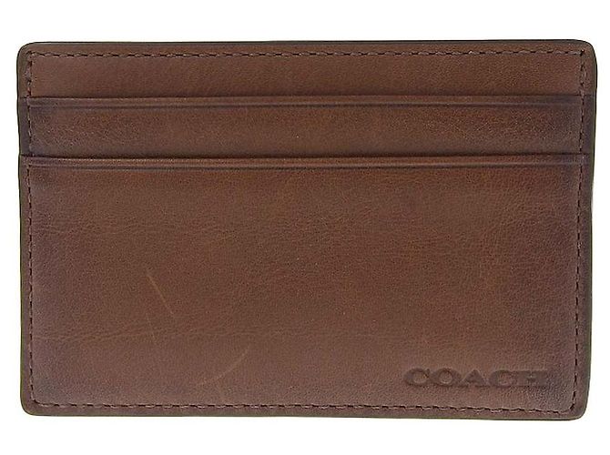 Coach Leather Card Case Brown