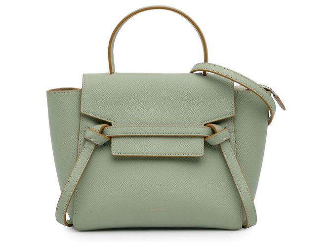 Belt Bag Céline Bolsa de cinto em couro de bezerro grão nano Celine Green Verde