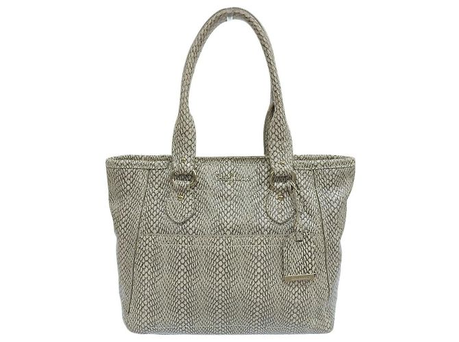 Autre Marque Cole Haan Handtasche aus Leder mit Python-Print Blanco Amarillo