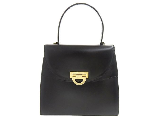 Céline Celine Leder Handtasche Schwarz Vintage