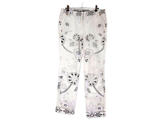 Roberto Cavalli jeans dritti bianchi y2k Nero Bianco