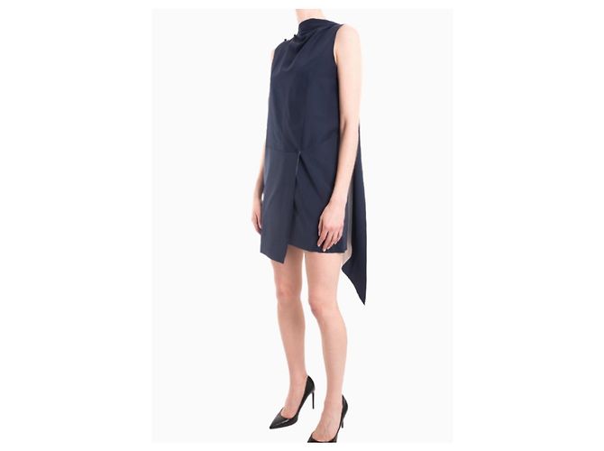 Céline Drapierte Archivkleid 2010 Weiß Blau