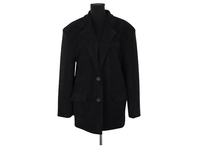 Autre Marque Wildlederblazer Schwarz