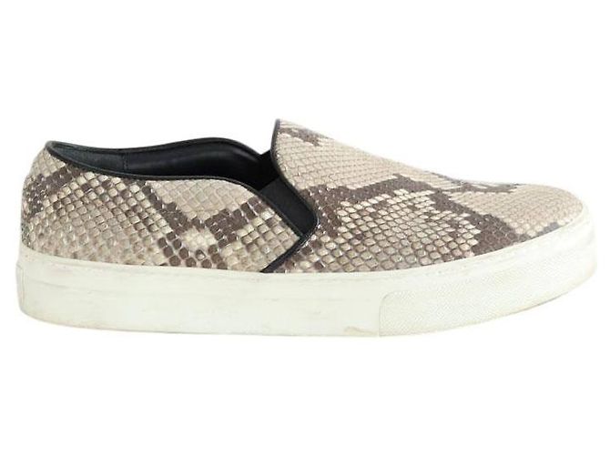 Céline Baskets en cuir Gris