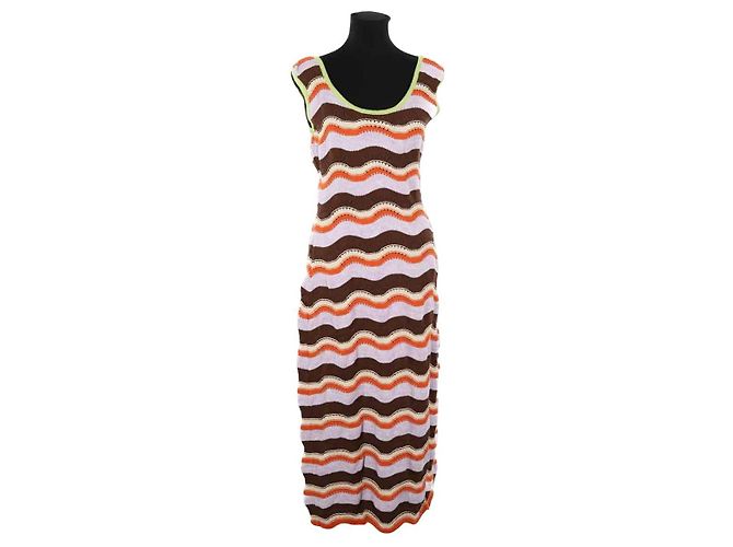 Autre Marque Vestido de algodón Multicolor