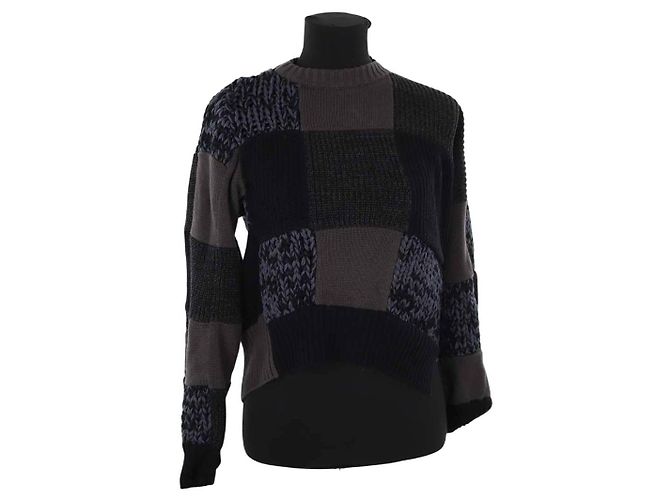 Sacai Maglione in cotone nero