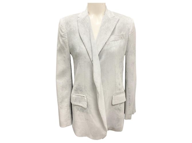 United Nude Nude Light Grey Velvet Oversized Suit Jacket
