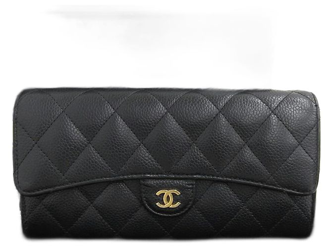 Chanel Timeless Classic Long Wallet A80758 Black