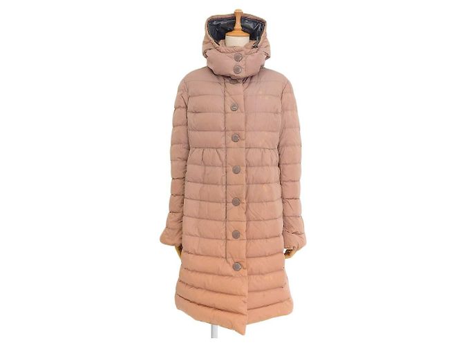 Moncler Down Jacket Pink Beige Nylon